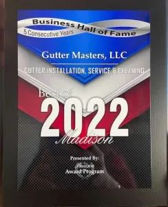 Madison, MS, Recognizes Gutter Masters as Top Gutter Installation, Cleaning and Service Provider for 5 Years Running, from 2018-2022.